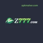 Z777 Game logo featuring green text with a glowing design and the website name apkmaher.com on a dark background.